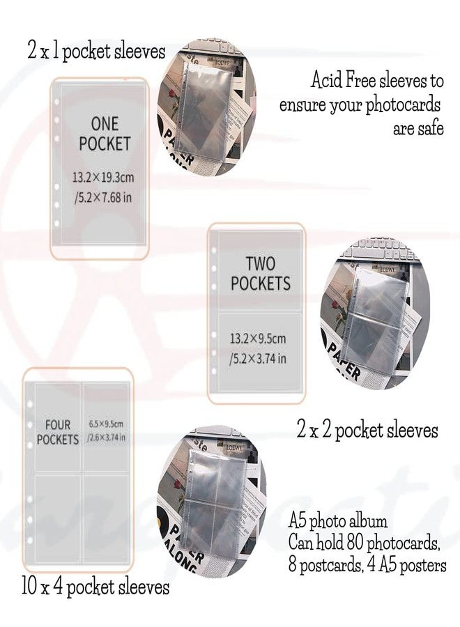 Careflection Photo Album Binder A5 6 Ring Photocard Book Holder Refillable Compatible for Fujifilm Instax Mini Film/Polaroid Film/Kpop, Medium, White - Image 4